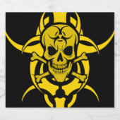 Toxisch grijpen Bio Hazard Schedel Bier Etiket (Enkel label)