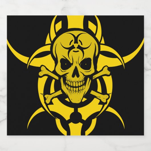 Toxisch grijpen Bio Hazard Schedel Bier Etiket (Enkel label)