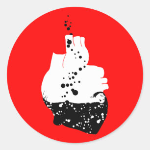 toxisch hart ronde sticker