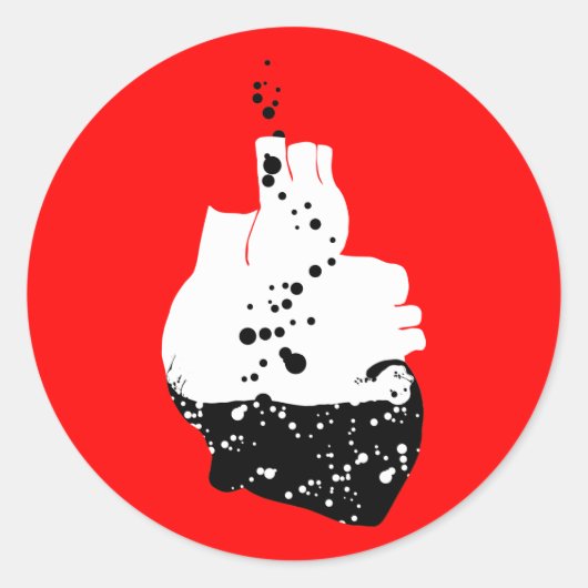 toxisch hart ronde sticker (Voorkant)