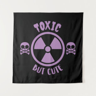 Toxisch maar Schattige waarschuwingssignaal Wandkleed