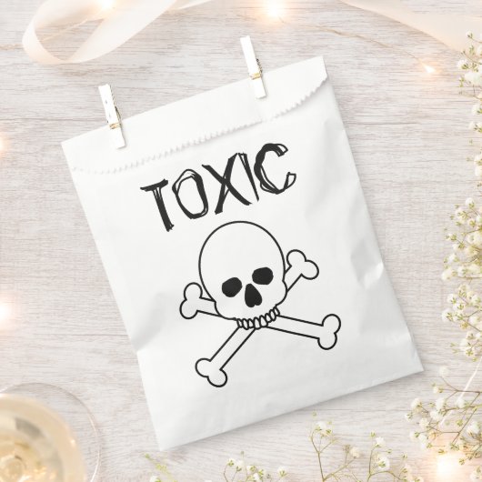 Toxisch schedel- en kruisbeenontwerp bedankzakje (Geknipt)