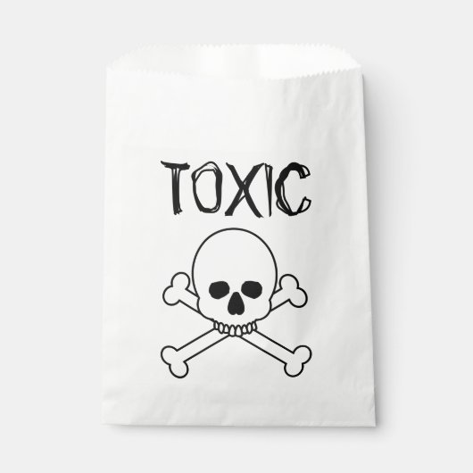 Toxisch schedel- en kruisbeenontwerp bedankzakje (Voorkant)