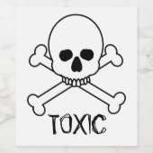 Toxisch schedel- en kruisbeenontwerp wijn etiket (Enkel label)