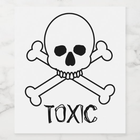 Toxisch schedel- en kruisbeenontwerp wijn etiket (Enkel label)