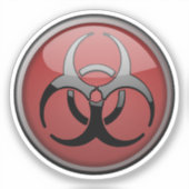 Toxisch symbool voor biologisch gevaar sticker (Voorkant)