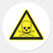 Toxisch teken ronde sticker (Voorkant)