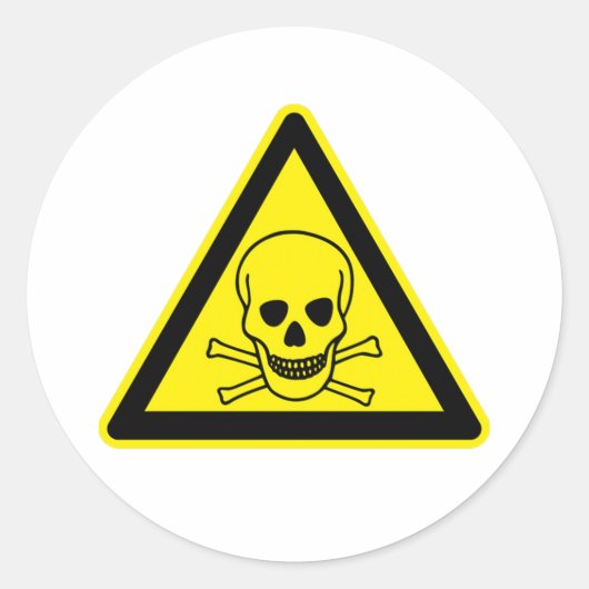 Toxisch teken ronde sticker (Voorkant)