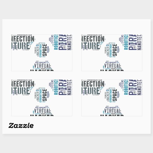 Toxische cyberpunk hacker rechthoekige sticker (Vel)