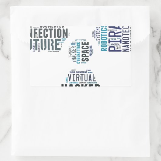 Toxische cyberpunk hacker rechthoekige sticker (Tas)