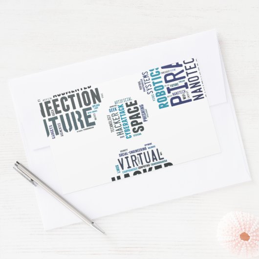Toxische cyberpunk hacker rechthoekige sticker (Envelop)