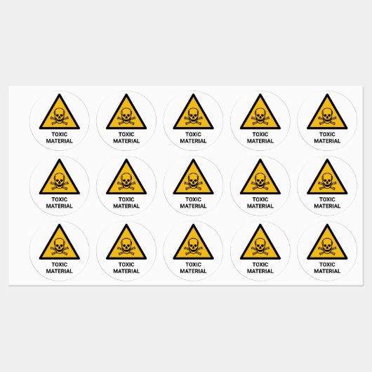 Toxische Materiële Waarschuwing, Caustic Chemisch  Labels (Vel)