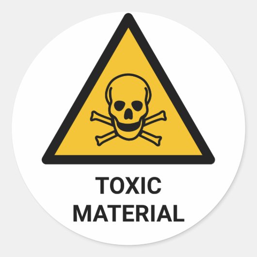 Toxische Materiële Waarschuwing, Caustic Chemisch Ronde Sticker (Voorkant)