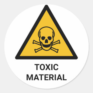 Toxische Materiële Waarschuwing, Caustic Chemisch  Ronde Sticker