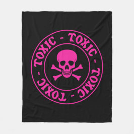 Toxische roze schedel fleece deken
