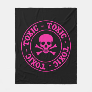 Toxische roze schedel fleece deken