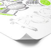 Toxische Schedel Drifter Sticker  Poster (Hoek)