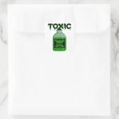 Toxische schedel en kruisgraten groene giffles vierkante sticker (Tas)