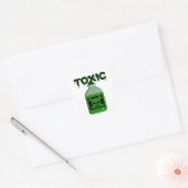 Toxische schedel en kruisgraten groene giffles vierkante sticker (Envelop)