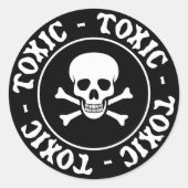 Toxische schedel ronde sticker (Voorkant)