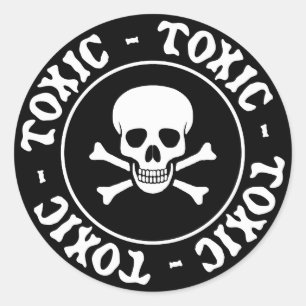 Toxische schedel ronde sticker