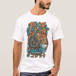 Toxische Slapshot Kaiju Hawk Hockey Streetwear T-shirt