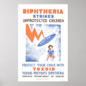 Toxoid Prevents Diptheria 1941 WPA Poster (Voorkant)