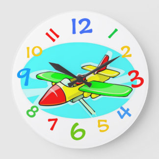 Toy Airplane Clock With Colorful Numbers Grote Klok