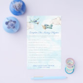 Toy Airplane Nursery Rhymes Baby Shower Game Card Flyer (Enkel)