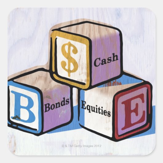 Toy Blocks Vierkante Sticker (Voorkant)