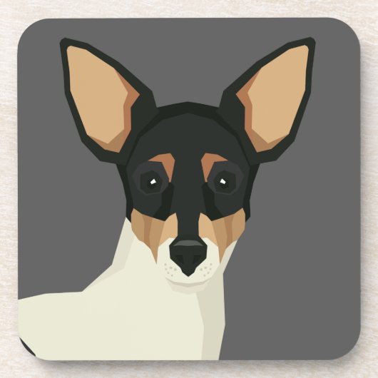 Toy Fox Terrier Bier Onderzetter (Voorkant)
