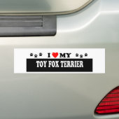 TOY FOX TERRIER BUMPERSTICKER (Op auto)