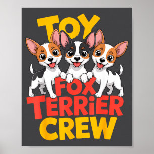 Toy Fox Terrier Crew Cartoon Kleine Amertoy Huisdi Poster