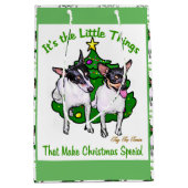 Toy Fox Terrier Kerstmis Medium Cadeauzakje (Voorkant)