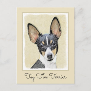 Toy Fox Terrier Schilderij - Mooie Originele Honde Briefkaart