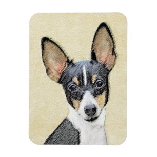 Toy Fox Terrier Schilderij - Mooie Originele Honde Magneet