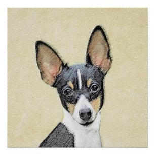 Toy Fox Terrier Schilderij - Mooie Originele Honde Poster