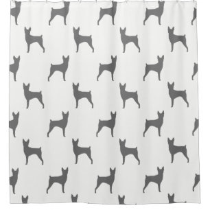 Toy Fox Terrier Silhouetten Patroon Douchegordijn