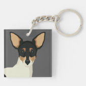 Toy Fox Terrier Sleutelhanger (Achterkant)