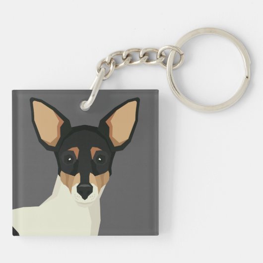 Toy Fox Terrier Sleutelhanger (Achterkant)