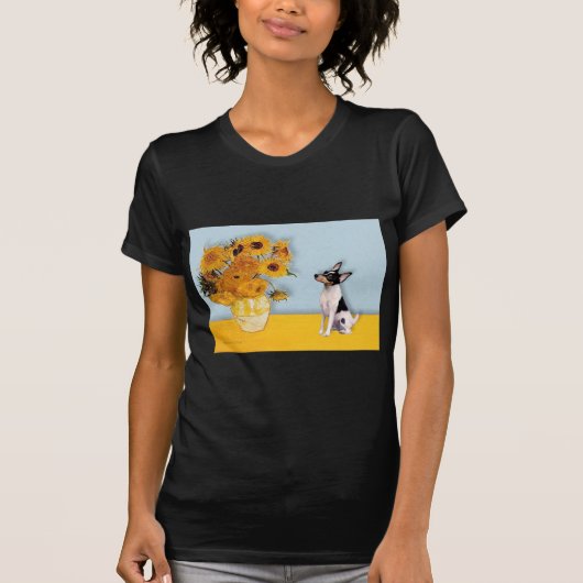Toy Fox Terrier - Zonnebloemen T-shirt (Voorkant)