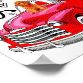 Toy Odle Heart Red Truck Happy Valentine Day Dog  Poster (Hoek)