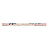 Toy Pink Christmas Locomotive Winter Scene Grosgrain Lint (Voorkant)