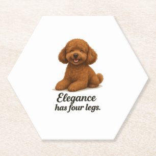 Toy Poodle – Elegantie Heeft Vier poten Kartonnen Onderzetters