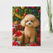 Toy Poodle Holiday Card Feestdagen Kaart (Voorkant)