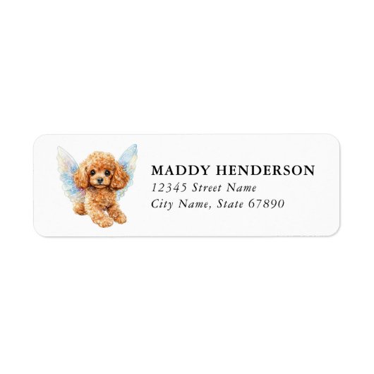 Toy Poodle Retouradreslabels Etiket (Voorkant)