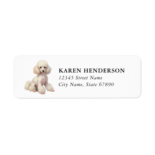 Toy Poodle Retouradreslabels Etiket (Voorkant)