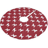 Toy Poodle Silhouet Patroon Rood Kerstboom Rok (Gekanteld)