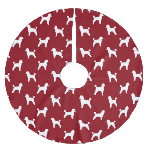 Toy Poodle Silhouet Patroon Rood Kerstboom Rok