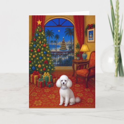 Toy Poodle Vakantie Feestdagen Kaart (Voorkant)